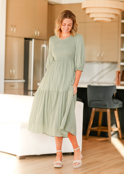 Flora Smocked Midi Dress