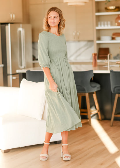 Flora Smocked Midi Dress