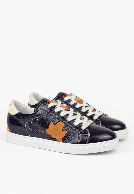 Sepol Women's Fresh Leather Sneaker Navy