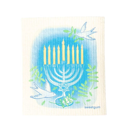 Happy Hanukkah Swedish Dishcloth