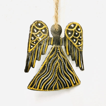 Painted Steel Angel Ornament