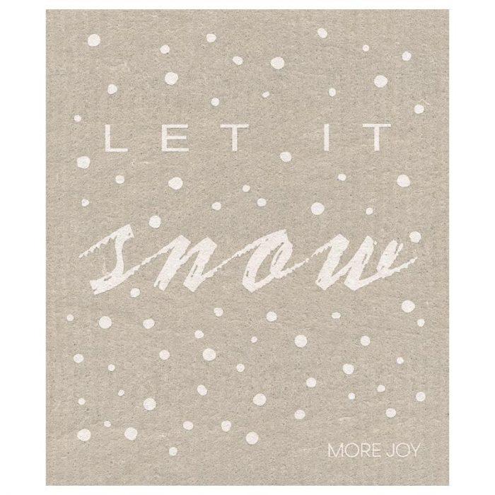 Let it Snow - Swedish Dishcloth |  Gray with white snowflakes