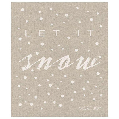 Let it Snow - Swedish Dishcloth |  Gray with white snowflakes