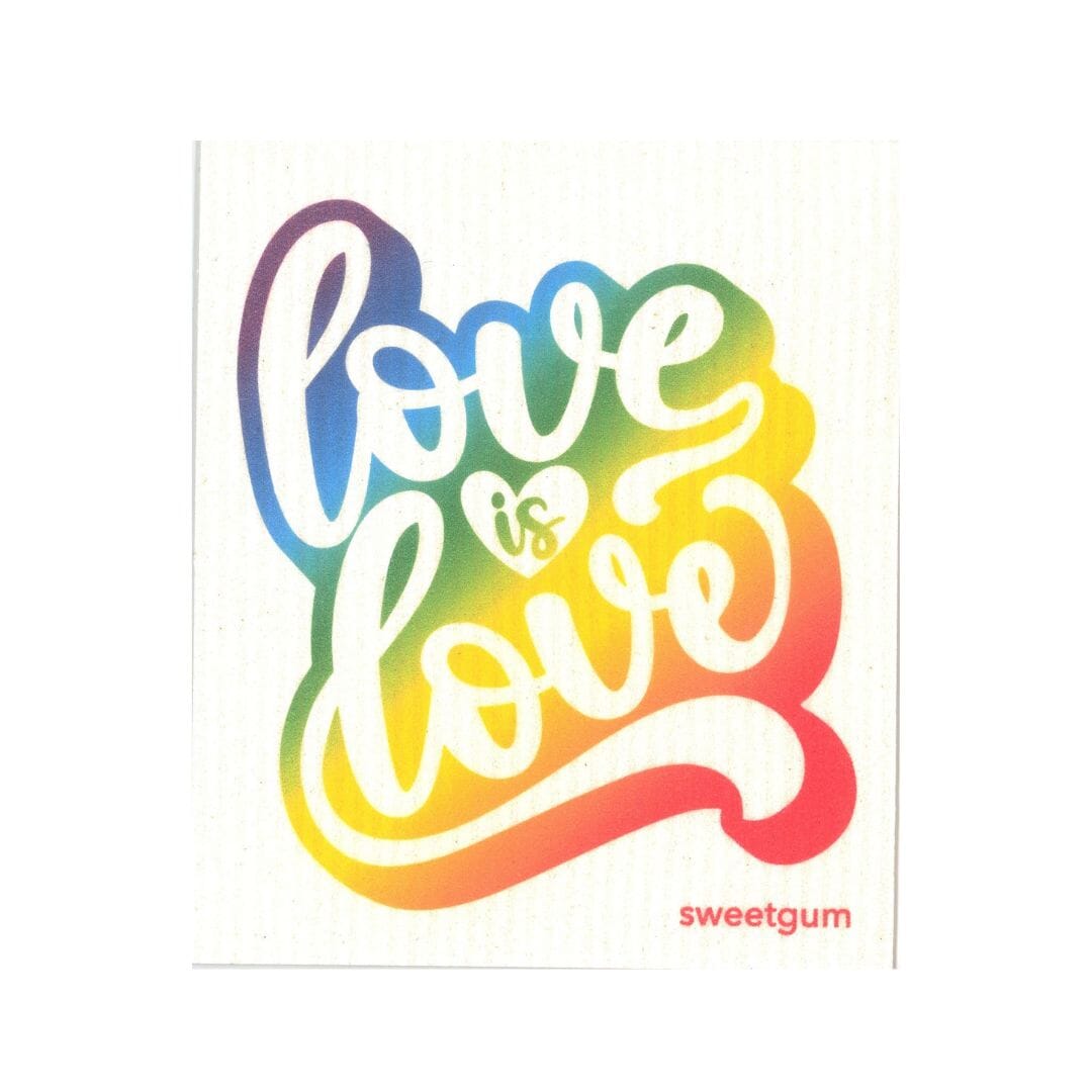 Love is Love | Pride Swedish Dishcloth (rainbow colors)