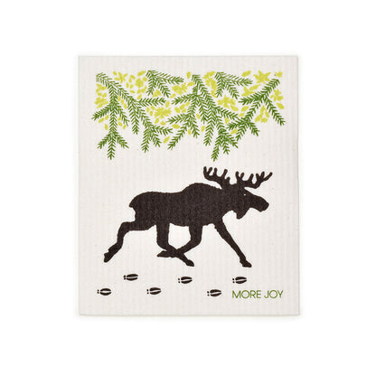 Moose Swedish Dishcloth |  Brown / Green