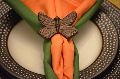 Vibhsa Butterfly Antique Napkin Rings Set of 4