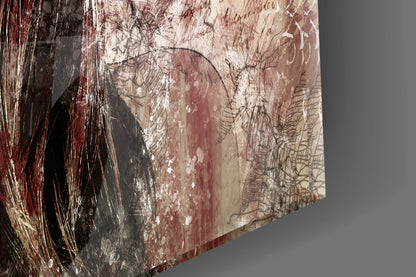 Girl in Retro Hat Glass Wall Art