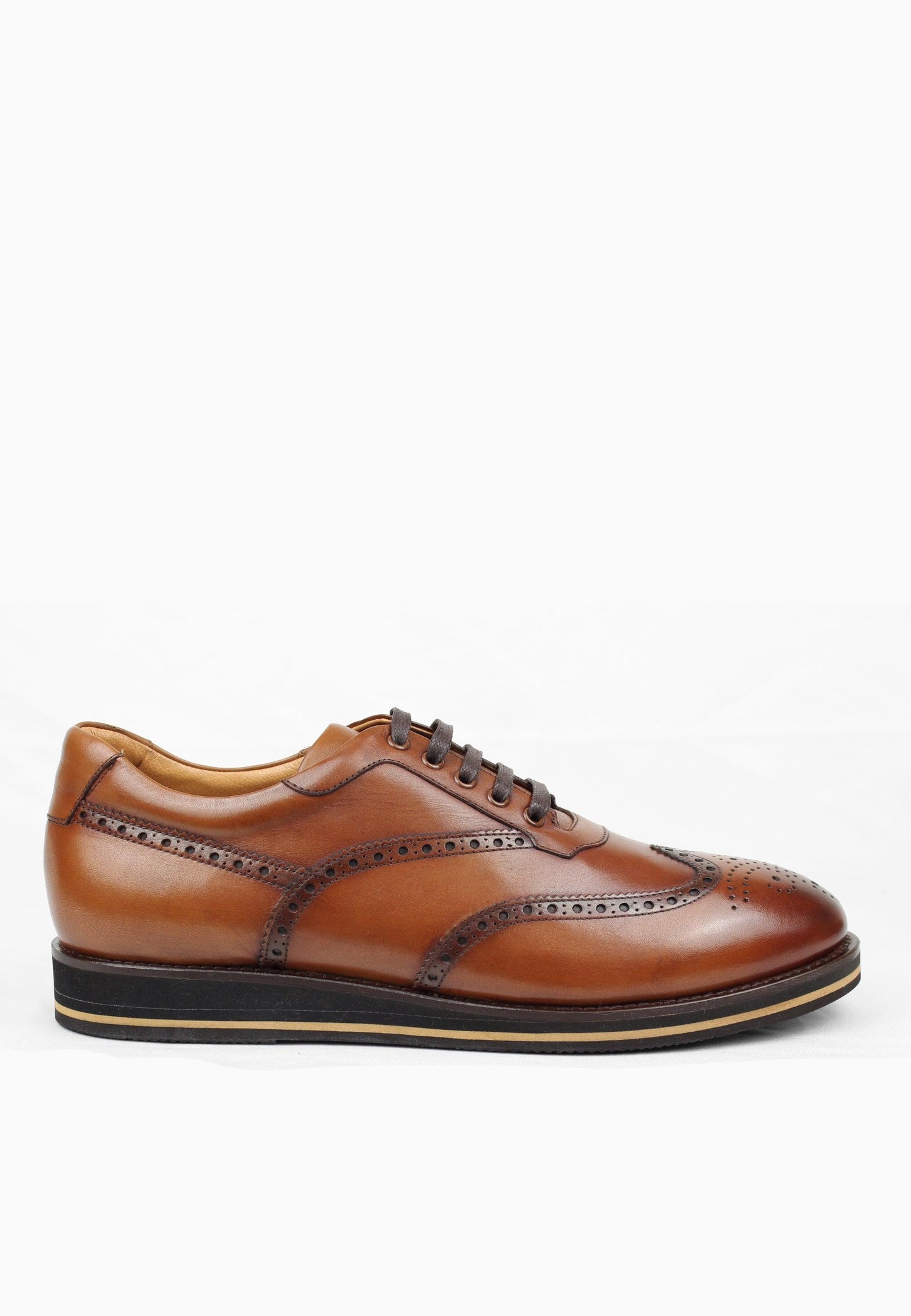 Sepol Men's Oxford Sneaker Cognac