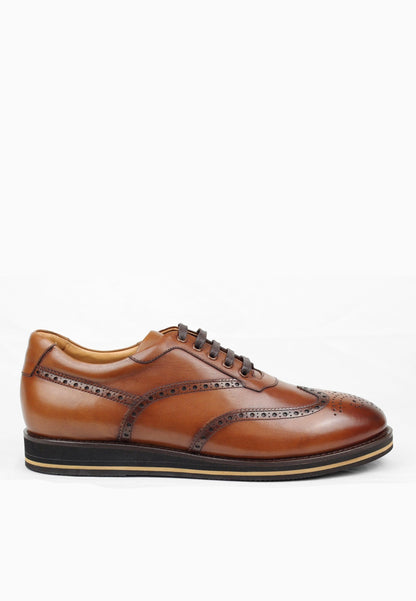 Sepol Men's Oxford Sneaker Cognac