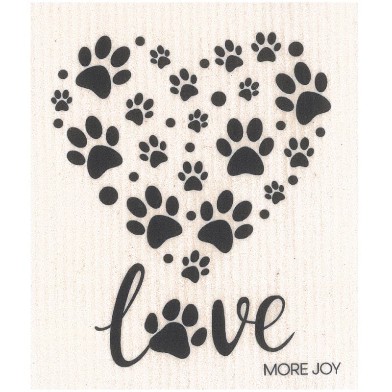 Paw Print Heart Swedish Dishcloth | Dog Lovers