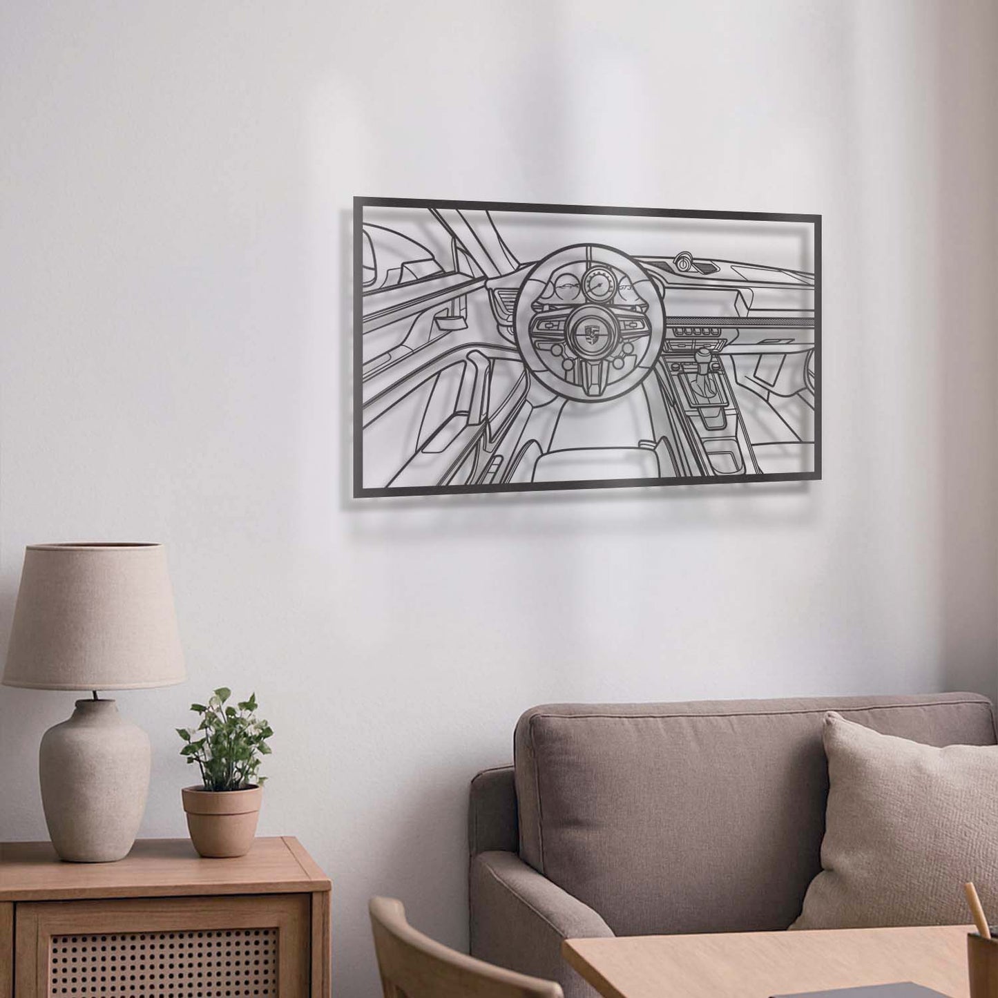 911 GT3 992 Driver's Cockpit Metal Frame Wall Art - MT1470