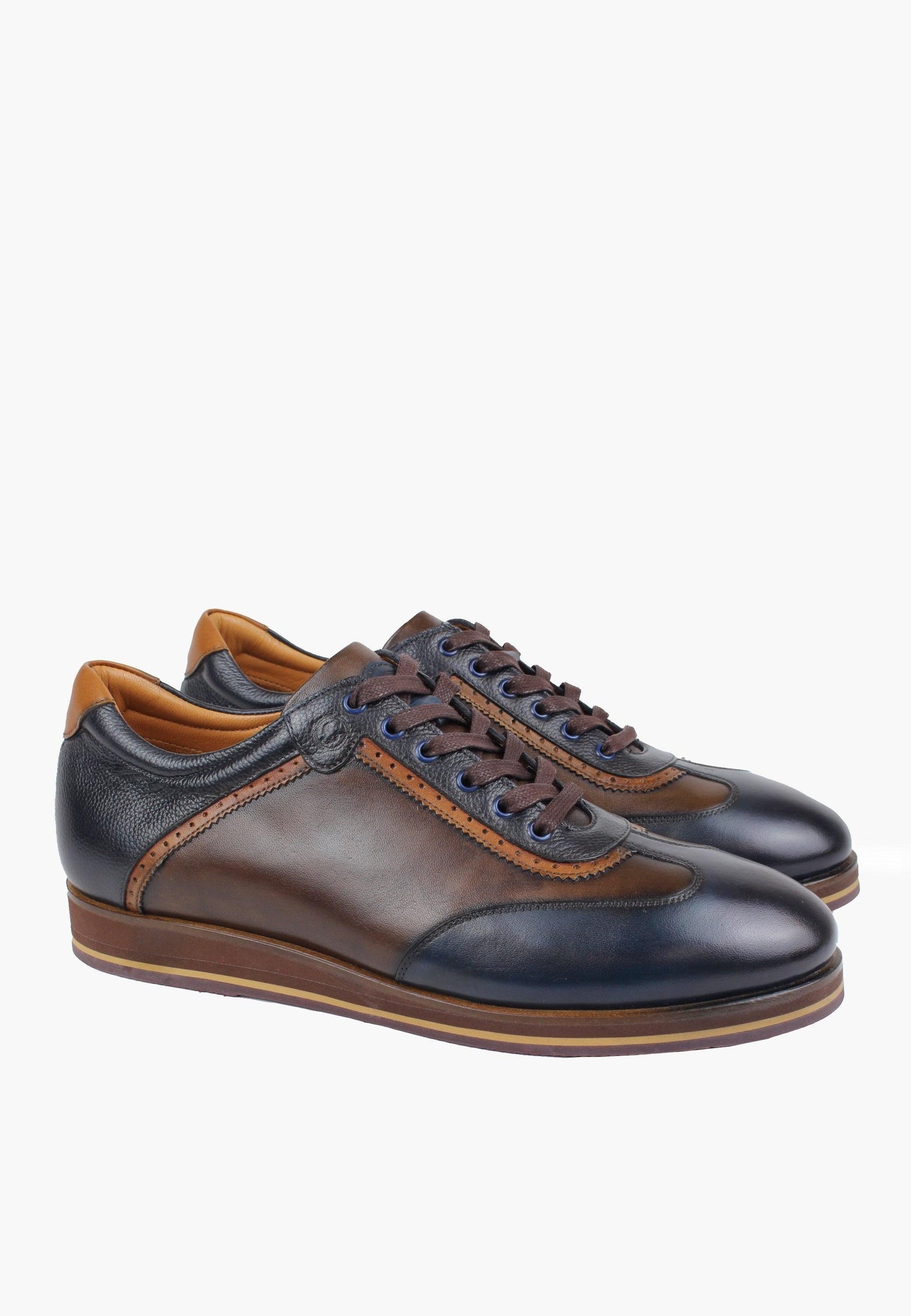 Sepol Princeton Men's Sneaker Navy Brown