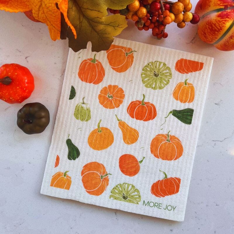 Pumpkins & Gourds Swedish Dishcloth | Orange & Green
