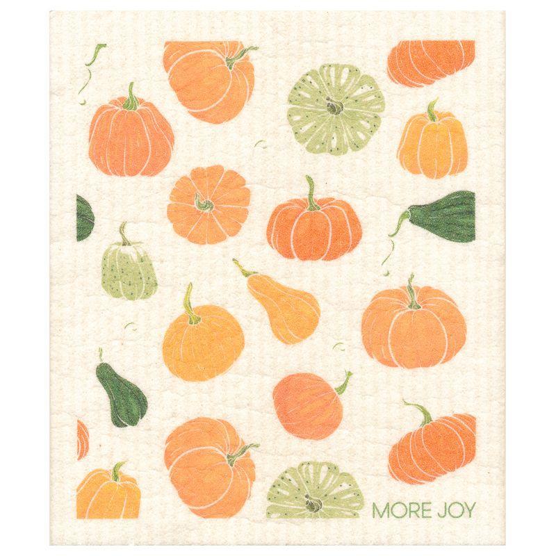 Pumpkins & Gourds Swedish Dishcloth | Orange & Green