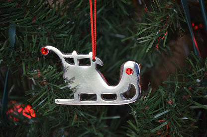 Sleigh Christmas Tree Ornament Decorations Set of 8