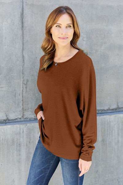 Double Take Full Size Round Neck Long Sleeve T-Shirt